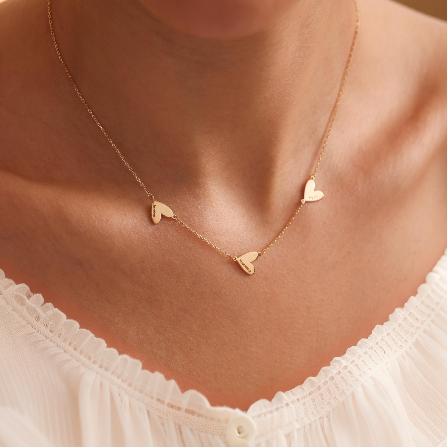 Custom Hearts Name Necklace