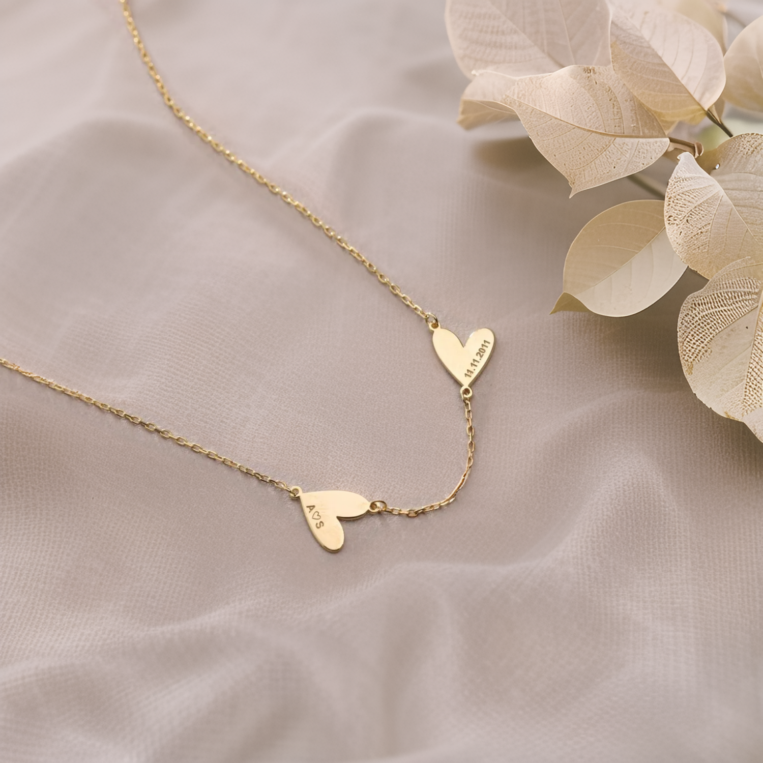 Custom Hearts Name Necklace