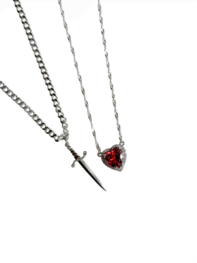 Heart and Sword Necklace Set - Regal Collective