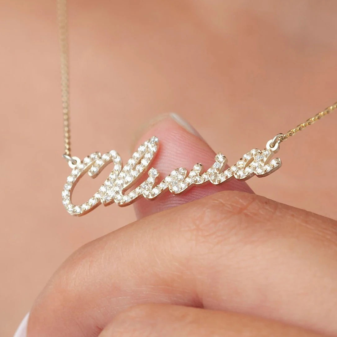 Customized Diamond Name Necklace
