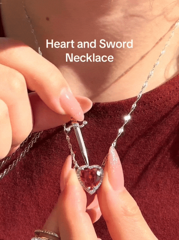 Heart and Sword Necklace Set - Regal Collective