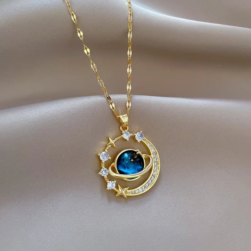 Zircon Moon Necklace - Regal Collective