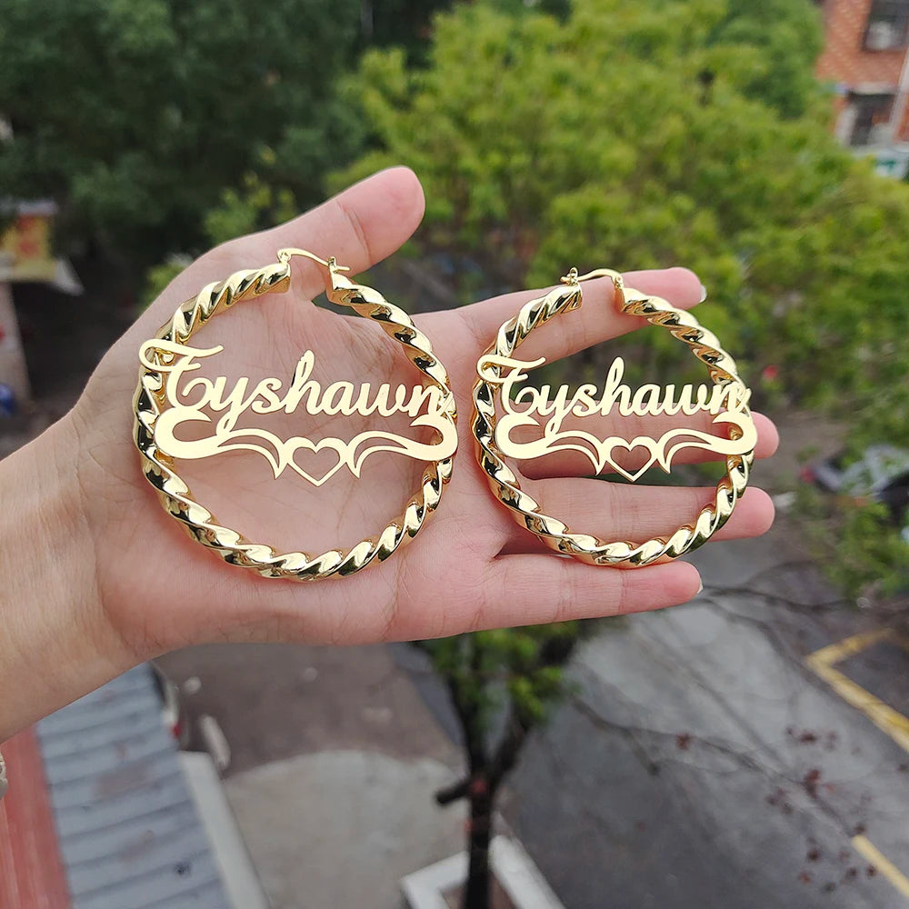 Personalized Name Hoop Earrings - Regal Collective