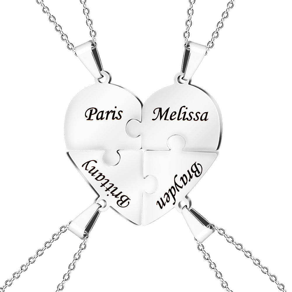 Personalized Heart Puzzle Necklace - Regal Collective