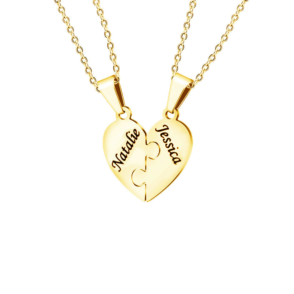 Personalized Heart Puzzle Necklace - Regal Collective