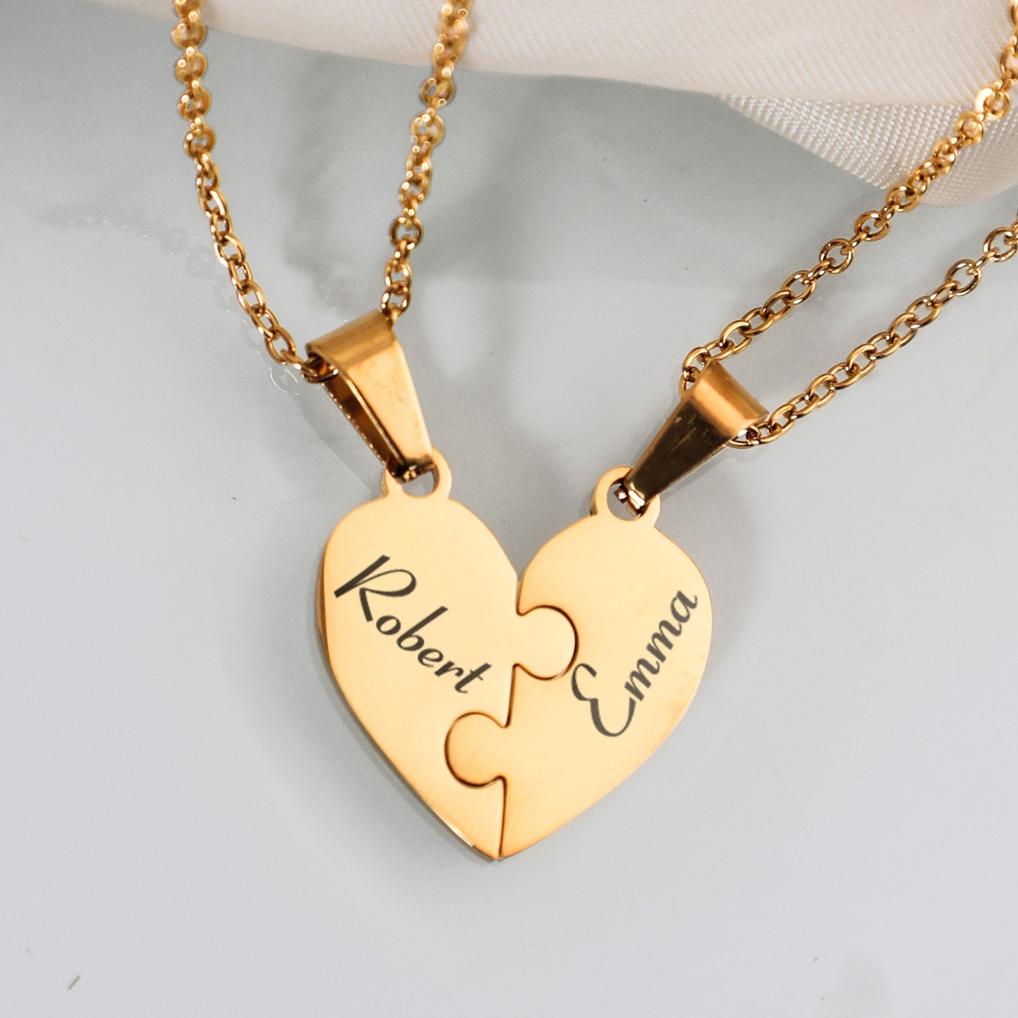 Personalized Heart Puzzle Necklace - Regal Collective