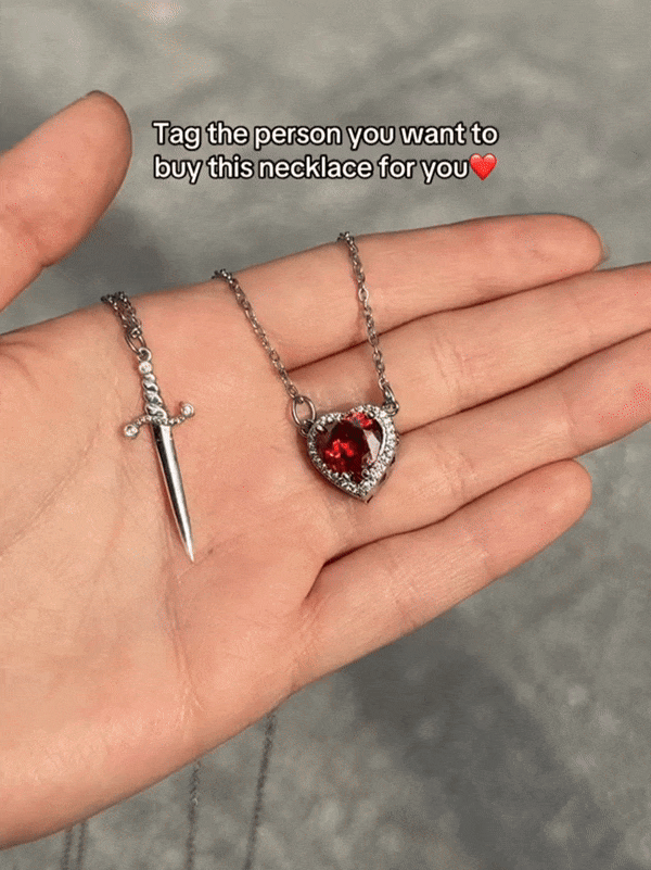 Heart and Sword Necklace Set - Regal Collective