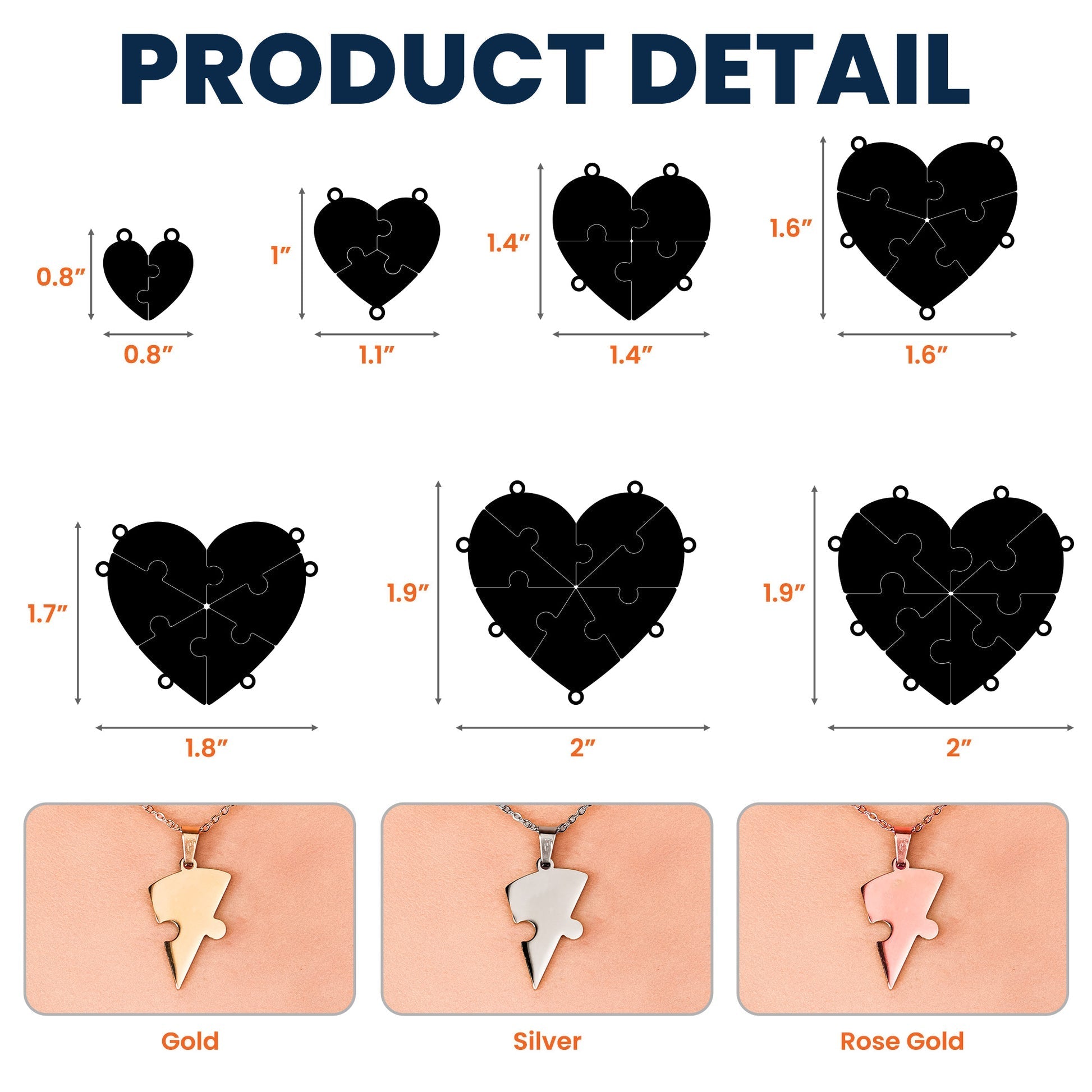 Personalized Heart Puzzle Necklace - Regal Collective
