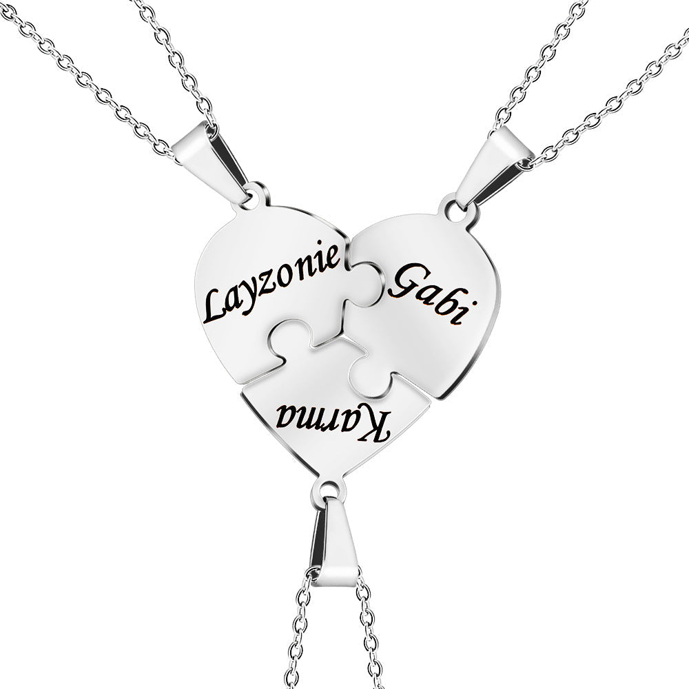 Personalized Heart Puzzle Necklace - Regal Collective