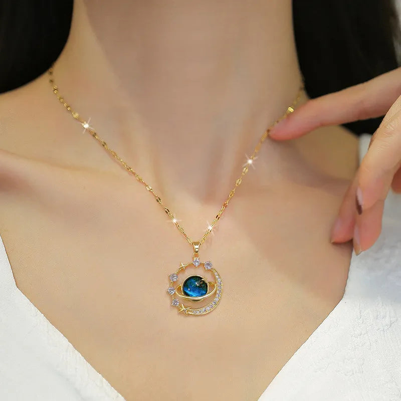 Zircon Moon Necklace - Regal Collective