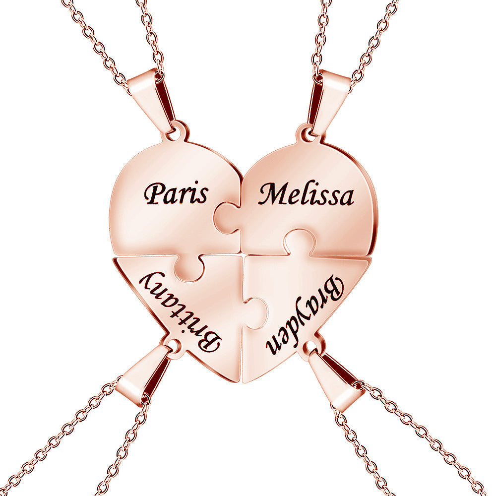 Personalized Heart Puzzle Necklace - Regal Collective