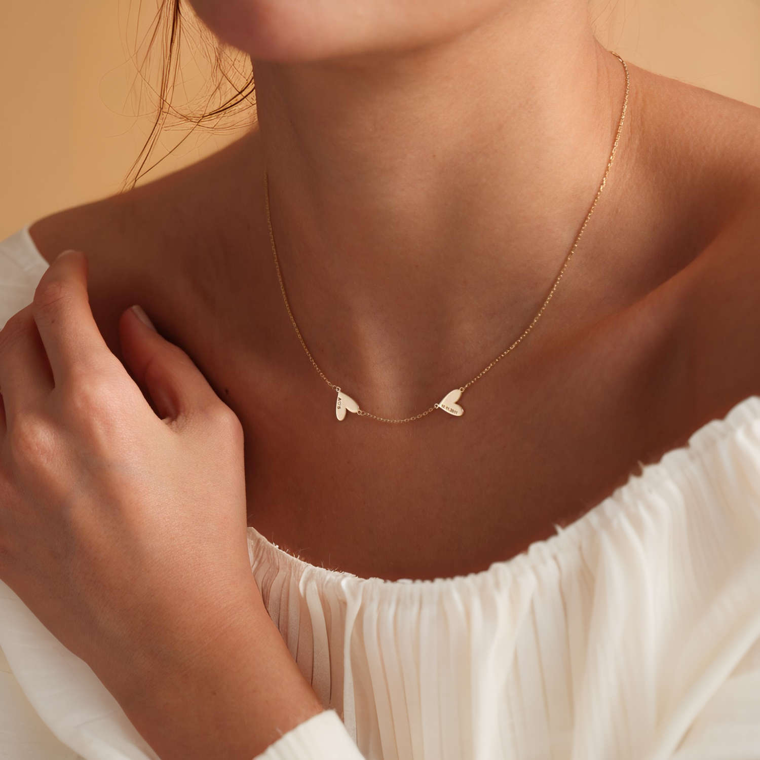 Custom Hearts Name Necklace