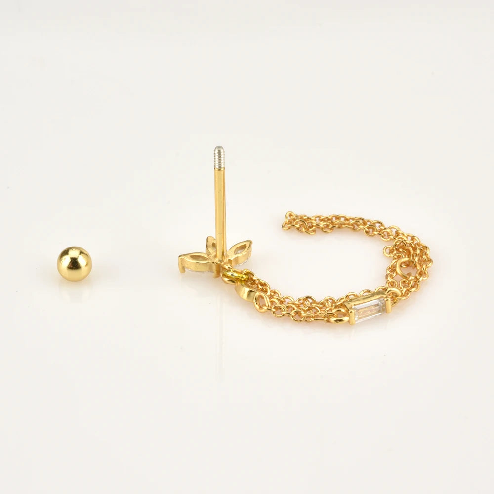 Trio Cartilage Stud Earrings