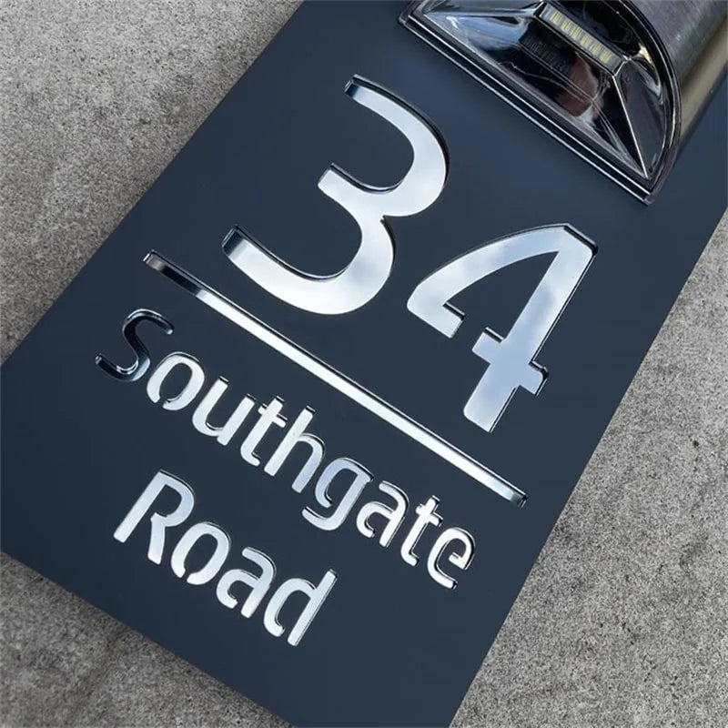 Personalized Solar Modern Door Plaque - Regal Collective