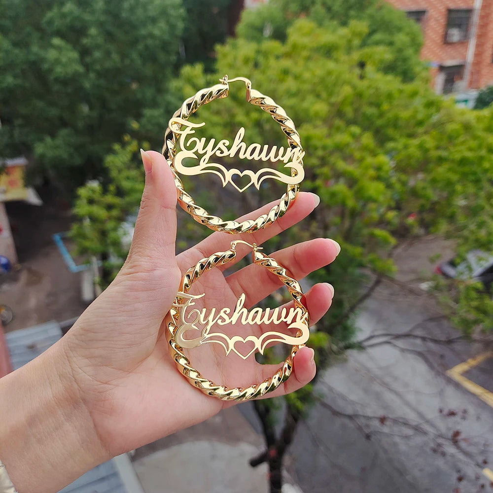 Personalized Name Hoop Earrings - Regal Collective
