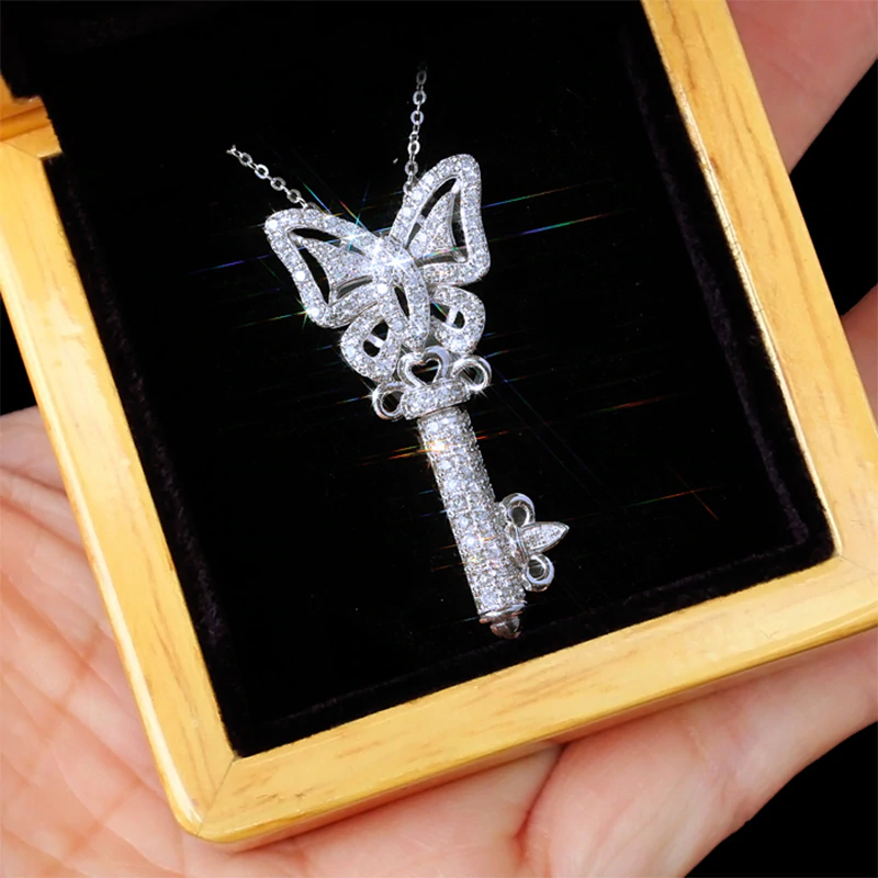 Cubic Butterfly Key Necklace - Regal Collective