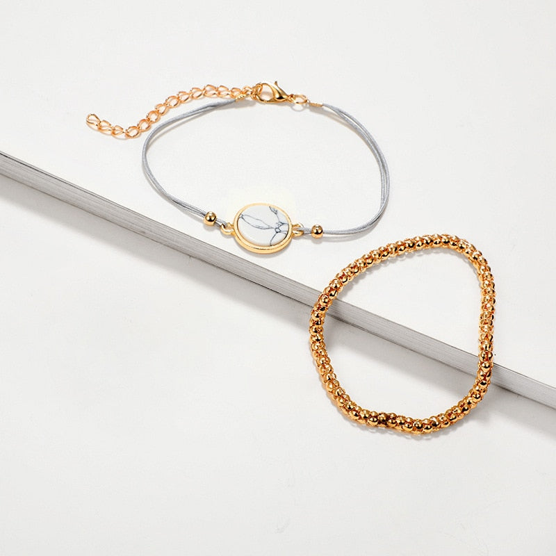 Marble Charm Boho Tassel Bracelet - Regal Collective