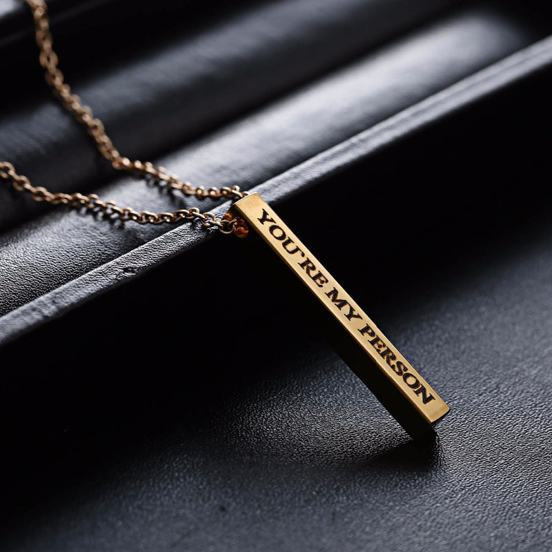 Engraved Personalized Square Bar Custom Name Necklace - Regal Collective