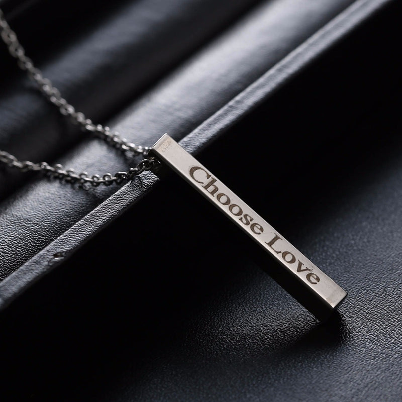 Engraved Personalized Square Bar Custom Name Necklace - Regal Collective