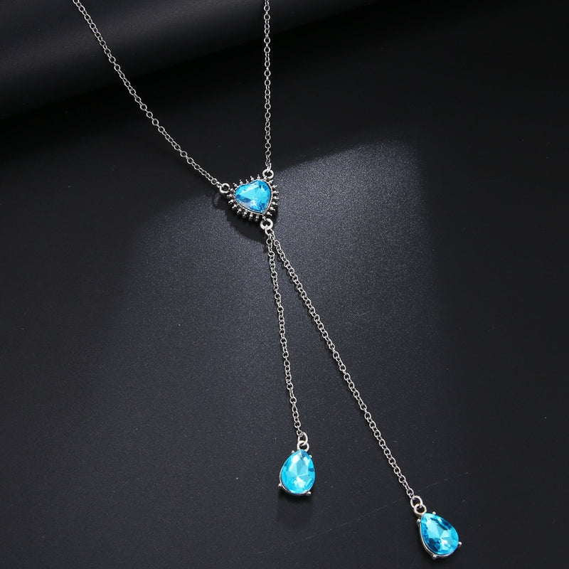 Boho Blue Crystal Vintage Choker Multilayer Necklace - Regal Collective