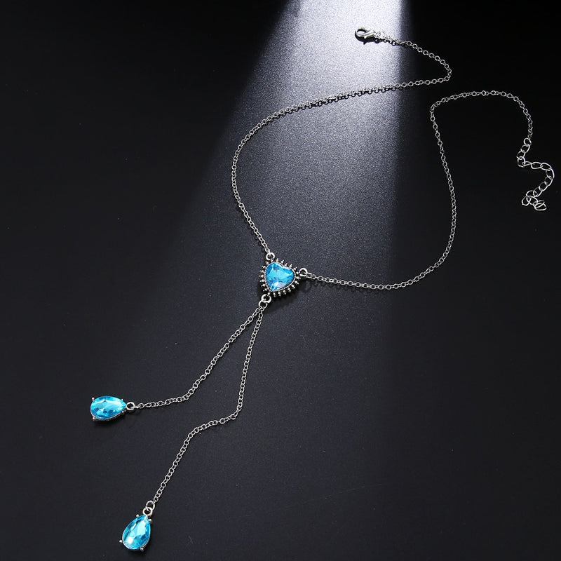 Boho Blue Crystal Vintage Choker Multilayer Necklace - Regal Collective