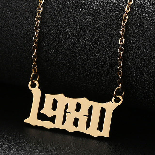 Personalized Year Number Necklace - Regal Collective