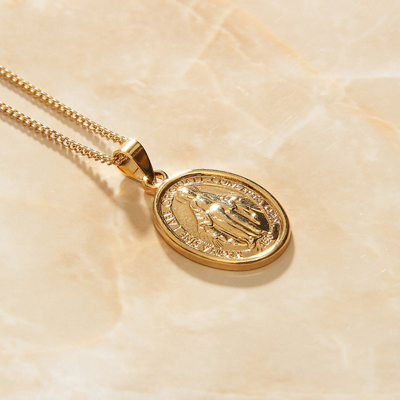 Virgin Mary Medallion Necklace - Regal Collective