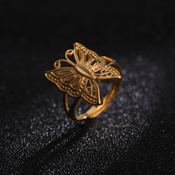 24K Yellow Gold Filled Big Butterfly Ring - Regal Collective