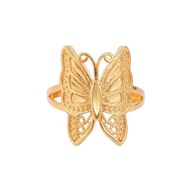 24K Yellow Gold Filled Big Butterfly Ring - Regal Collective