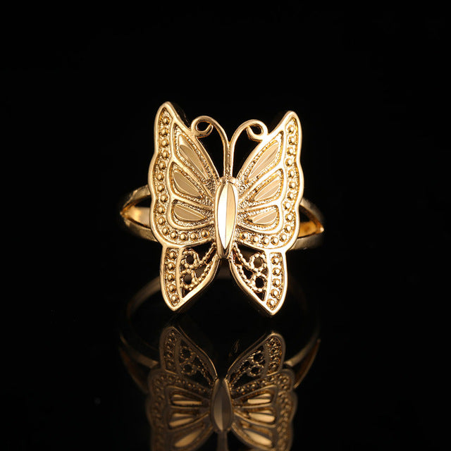 24K Yellow Gold Filled Big Butterfly Ring - Regal Collective