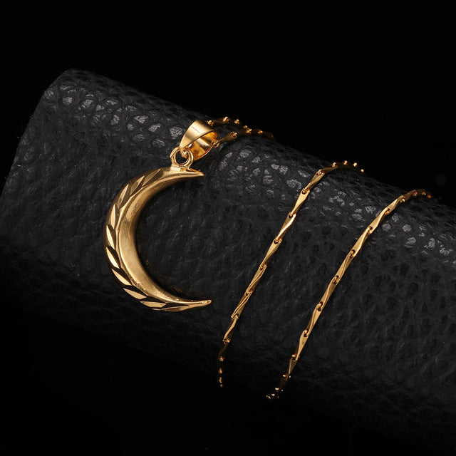 24K Yellow Gold Filled Moon Necklace - Regal Collective