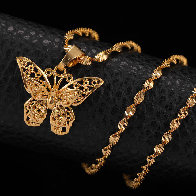 24K Yellow Gold Filled Butterfly Necklace - Regal Collective