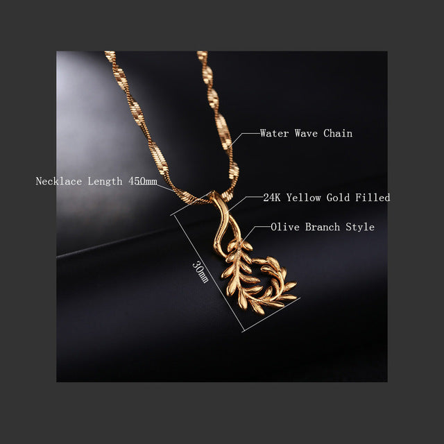 24K Yellow Gold Filled Olive Branch - Regal Collective