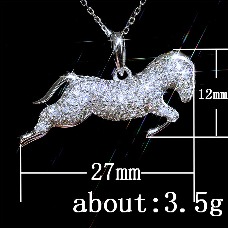 Cubic Running Horse Necklace - Regal Collective