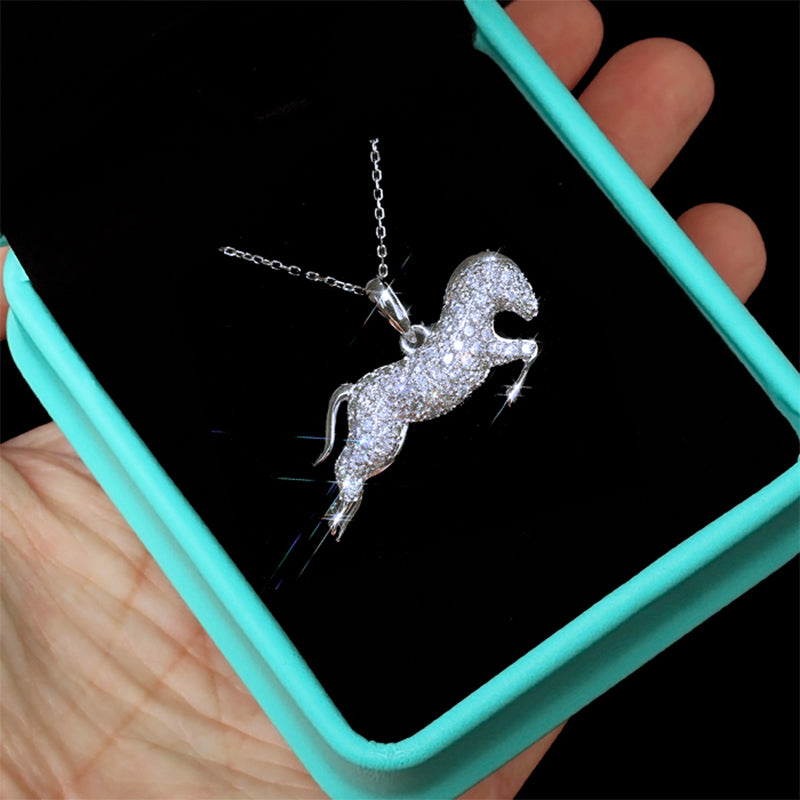 Cubic Running Horse Necklace - Regal Collective