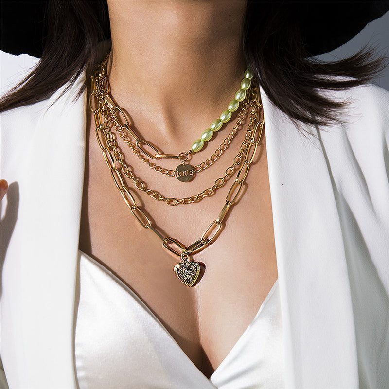 Gothic Layered Baroque Pearl Chunky Chain Necklace Regal Collective