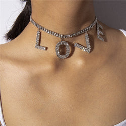 Crystal Love Letter Choker Necklace - Regal Collective