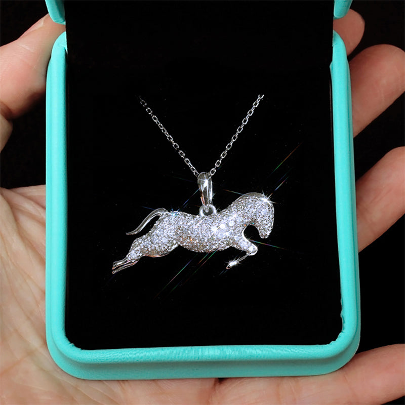 Cubic Running Horse Necklace - Regal Collective