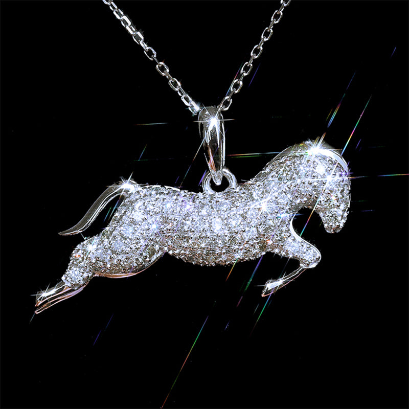 Cubic Running Horse Necklace - Regal Collective