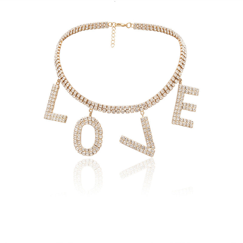 Crystal Love Letter Choker Necklace - Regal Collective