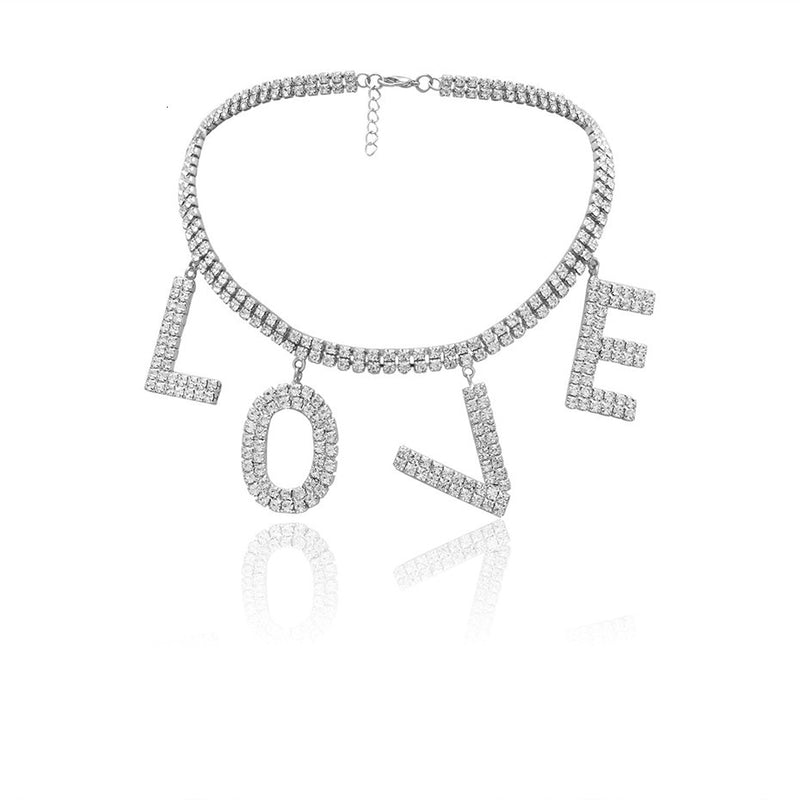Crystal Love Letter Choker Necklace - Regal Collective