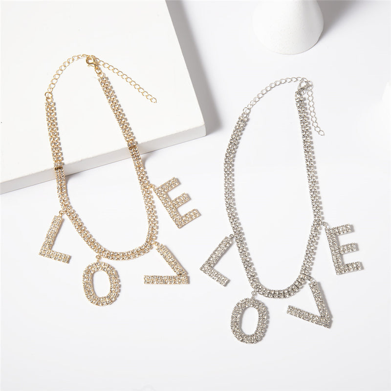 Crystal Love Letter Choker Necklace - Regal Collective
