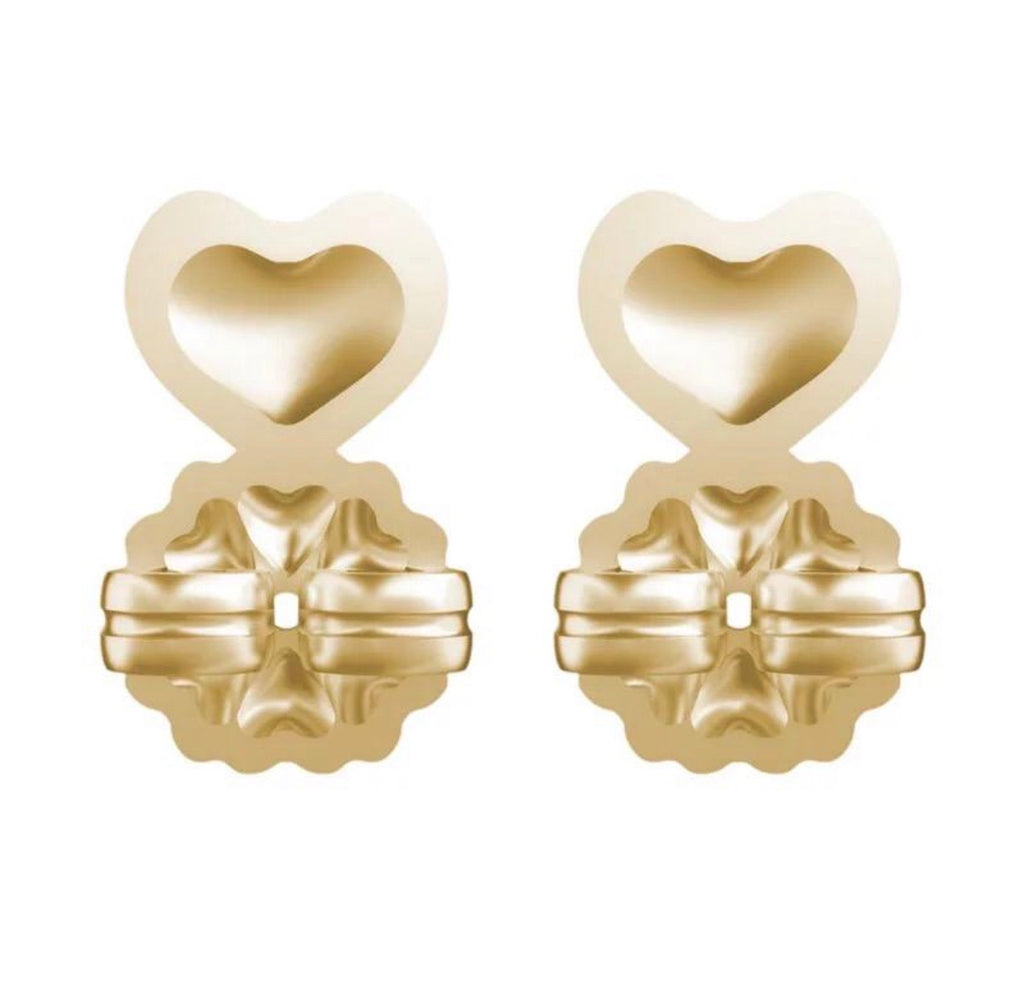 6 PairsEarring Lifters, Adjustable Hypoallergenic Earring Secure Backs, 18K  Gold Plated, Sterling Silver, Heart-Shaped, Crown & Clover Style