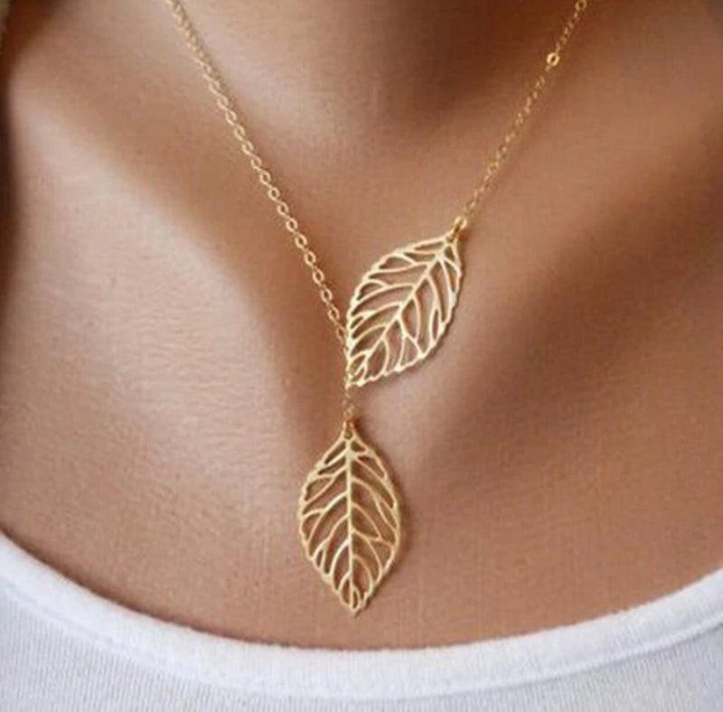 Golden Leaves Chain Necklace - Regal Collective