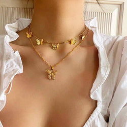 Multilayer Butterfly Choker Necklace - Regal Collective