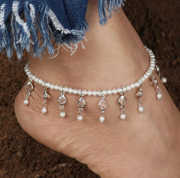 Elastic Pearl Anklet - Regal Collective