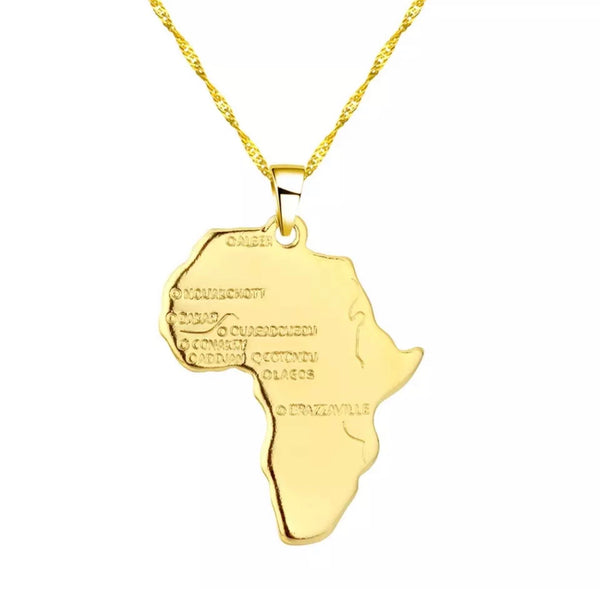 Africa Map Necklace - Regal Collective
