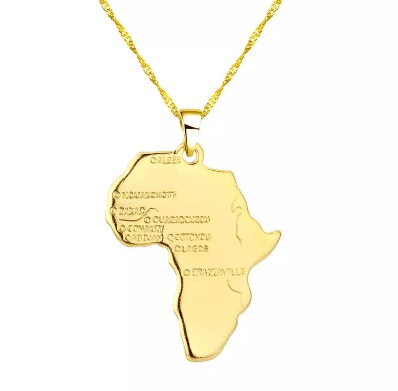 Africa Map Necklace - Regal Collective
