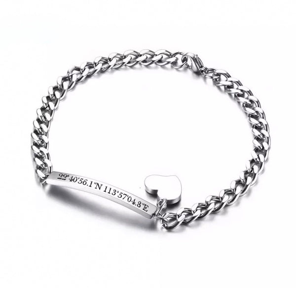 Heart Coordinate Bracelet - Regal Collective