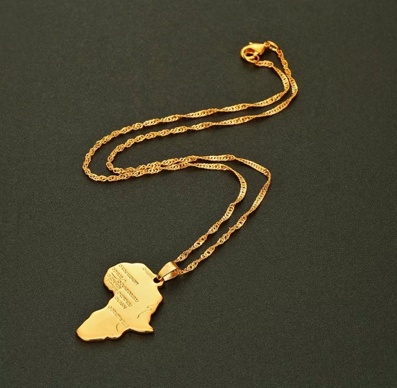 Africa Map Necklace - Regal Collective